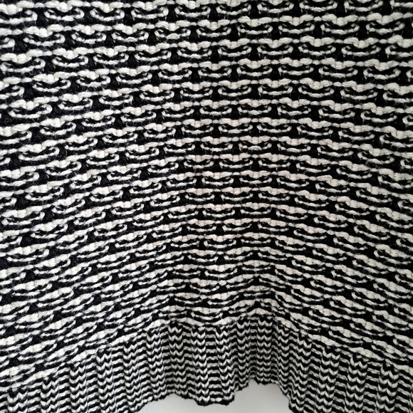 Talbots Chunky Knit Cardigan Sweater Black And White Open Front Women's Size M - Picture 10 of 11